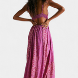 Robe en Chiffon Floral Boho Lexa avec Dos Ouvert