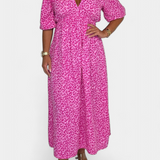 Robe Midi Ercilia avec Imprimé Vibrant et Manches Bouffantes