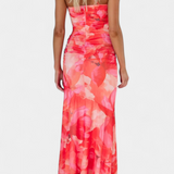 Robe Fleurie Abigail Longue à Une Manche