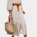Robe Midi Antonia avec Ceinture Ajustable et Boutons