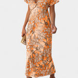 Robe Triana avec Imprimé Abstrait et Décolleté en V