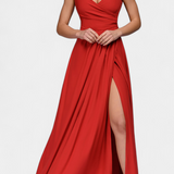 Robe Longue Rocío avec Drapé Frontal et Décolleté Croisé