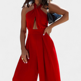 Mono Halter Croisé Jessica et Pantalon Large