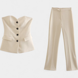 Ensemble Paesha Détendu Sans Manches avec Jambes Larges