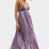 Robe en Chiffon Floral Boho Lexa avec Dos Ouvert