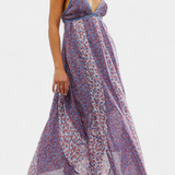 Robe en Chiffon Floral Boho Lexa avec Dos Ouvert