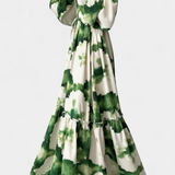 Robe Maxi à Manches Longues Maria avec Décolleté en V