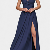 Robe Longue Rocío avec Drapé Frontal et Décolleté Croisé