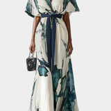 Robe Imprimée Maliyah avec Ceinture Nouée