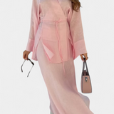 Ensemble Chemise à Col en V et Jupe Fendue Zelda