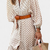 Robe Midi Antonia avec Ceinture Ajustable et Boutons