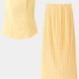 Ensemble Plissé de Deux Pièces Clarita Sans Bretelles