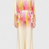 Ensemble de Deux Pièces Sybella avec Top Off-the-Shoulder et Pantalons Amples Imprimés