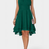 Robe Anouk en Chiffon avec Volants et Silhouette Ajustée