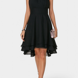 Robe Anouk en Chiffon avec Volants et Silhouette Ajustée