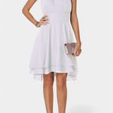 Robe Anouk en Chiffon avec Volants et Silhouette Ajustée