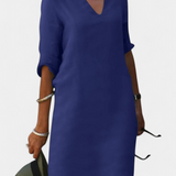 Robe Elowen avec décolleté en V et manches trois-quarts