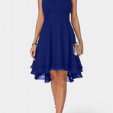 Robe Anouk en Chiffon avec Volants et Silhouette Ajustée