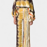 Ensemble de Deux Pièces Sybella avec Top Off-the-Shoulder et Pantalons à Jambes Larges