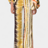 Ensemble de Deux Pièces Sybella avec Top Off-the-Shoulder et Pantalons à Jambes Larges