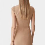 Robe Mini Karen avec Col Haut et Détail Plissé