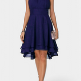 Robe Anouk en Chiffon avec Volants et Silhouette Ajustée