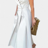 Robe Blazer Sans Manches Beverly avec Coupe A et Boutons