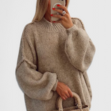 Pull oversized en tricot Cassia avec manches bouffantes