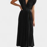 Robe Mireia avec Décolleté Drapé et Taille Haute