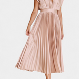 Robe Mireia avec Décolleté Drapé et Taille Haute