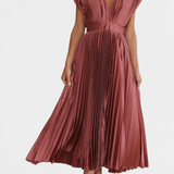 Robe Mireia avec Décolleté Drapé et Taille Haute