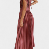 Robe Mireia avec Décolleté Drapé et Taille Haute