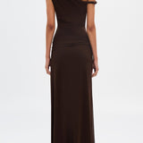 Robe Maxi en Maille Drapée Off-Shoulder Eranda