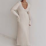 Robe en Tricot Côtelé Darla avec Ceinture