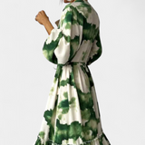 Robe Maxi à Manches Longues Maria avec Décolleté en V