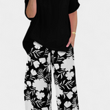 Ensemble Floral de Deux Pièces Aivy avec Touche Décontractée
