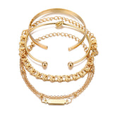 Jeu de Bracelets en Chaîne Métallique de 4 Pièces