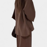 Ensemble Top à Col V Oversized Eli et Pantalons Droits