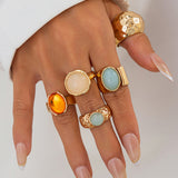 Ensemble de Bagues Ouvertes avec Rhinestones