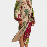 Robe Enveloppante avec Imprimé Floral Fana et Taille Ajustable