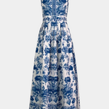 Robe A-Line avec Imprimé Floral Shante et Col Revers