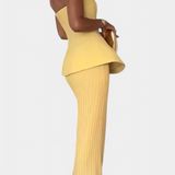 Ensemble Plissé de Deux Pièces Clarita Sans Bretelles