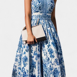 Robe A-Line avec Imprimé Floral Shante et Col Revers