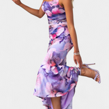 Robe Fleurie Abigail Longue à Une Manche