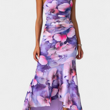 Robe Fleurie Abigail Longue à Une Manche