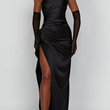 Robe Maxi à Une Épaule Emberly avec Grande Fente