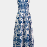 Robe A-Line avec Imprimé Floral Shante et Col Revers