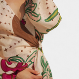 Robe Enveloppante avec Imprimé Floral Fana et Taille Ajustable