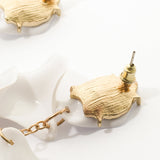 Boucles d'Oreilles en Goutte de Pétale d'Orchidée