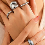 Jeu de Bagues en Métal de 4 Pièces